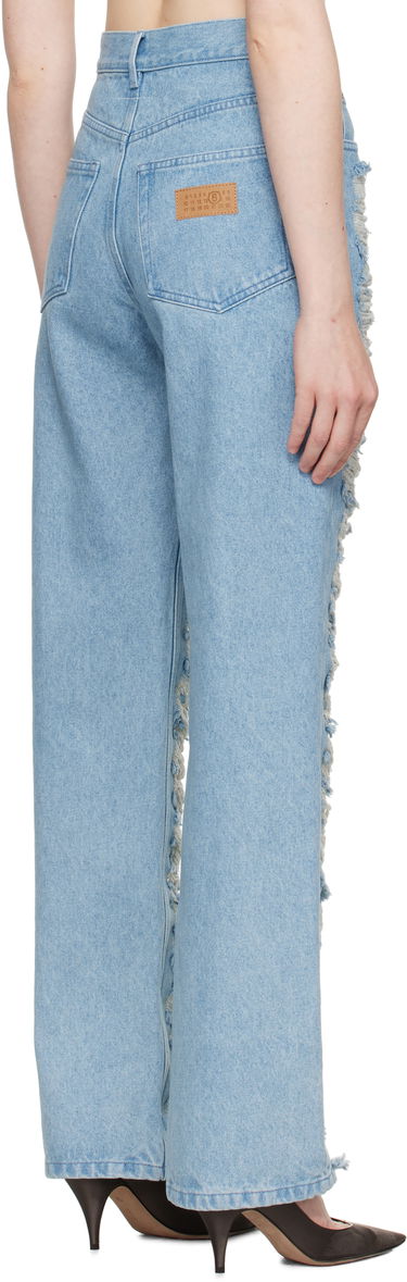 Jeans Maison Margiela MM6 Maison Margiela Shredded Straight Leg Jeans Blå | S62LB0199 M30018, 2