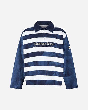Polo skjorte Martine Rose Zip up Polo Mørkeblå | MRSS24632B