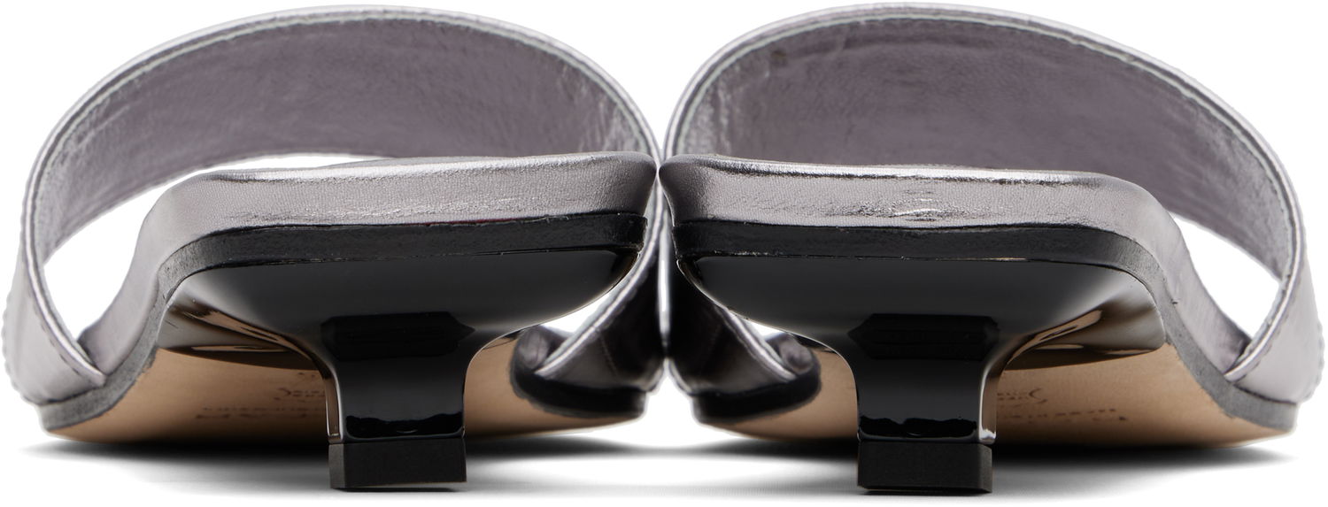 Tilbehør BY FAR BY FAR Ceni Eel Embossed Metallic Leather Heeled Sandals Metalisk | MWFHO014CL035ME032PL, 1