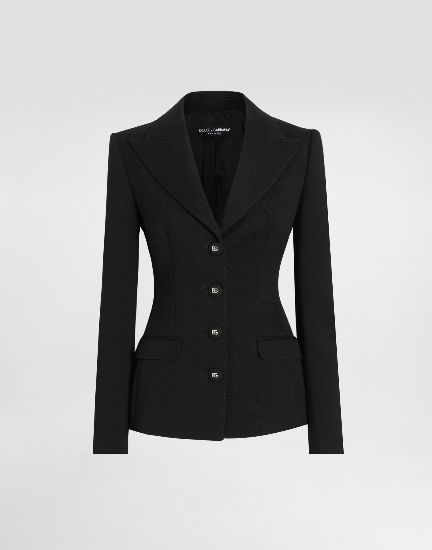 Jakke Dolce & Gabbana Dolce & Gabbana Single-Breasted Dolce Jacket Sort | F27DCTFUBGEN0000, 0