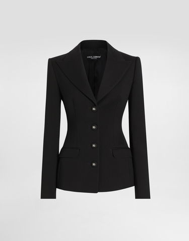 Jakke Dolce & Gabbana Dolce & Gabbana Single-Breasted Dolce Jacket Sort | F27DCTFUBGEN0000, 0