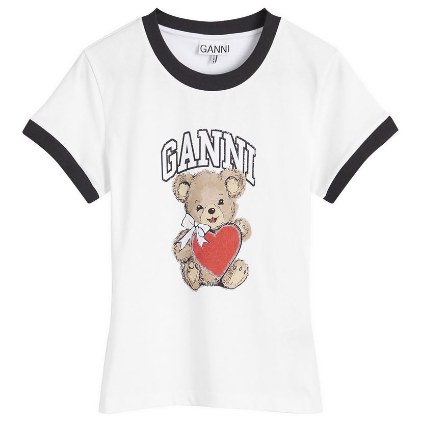 T-shirt GANNI Bear Baby T-Shirt Bright White Hvid | T4061-151