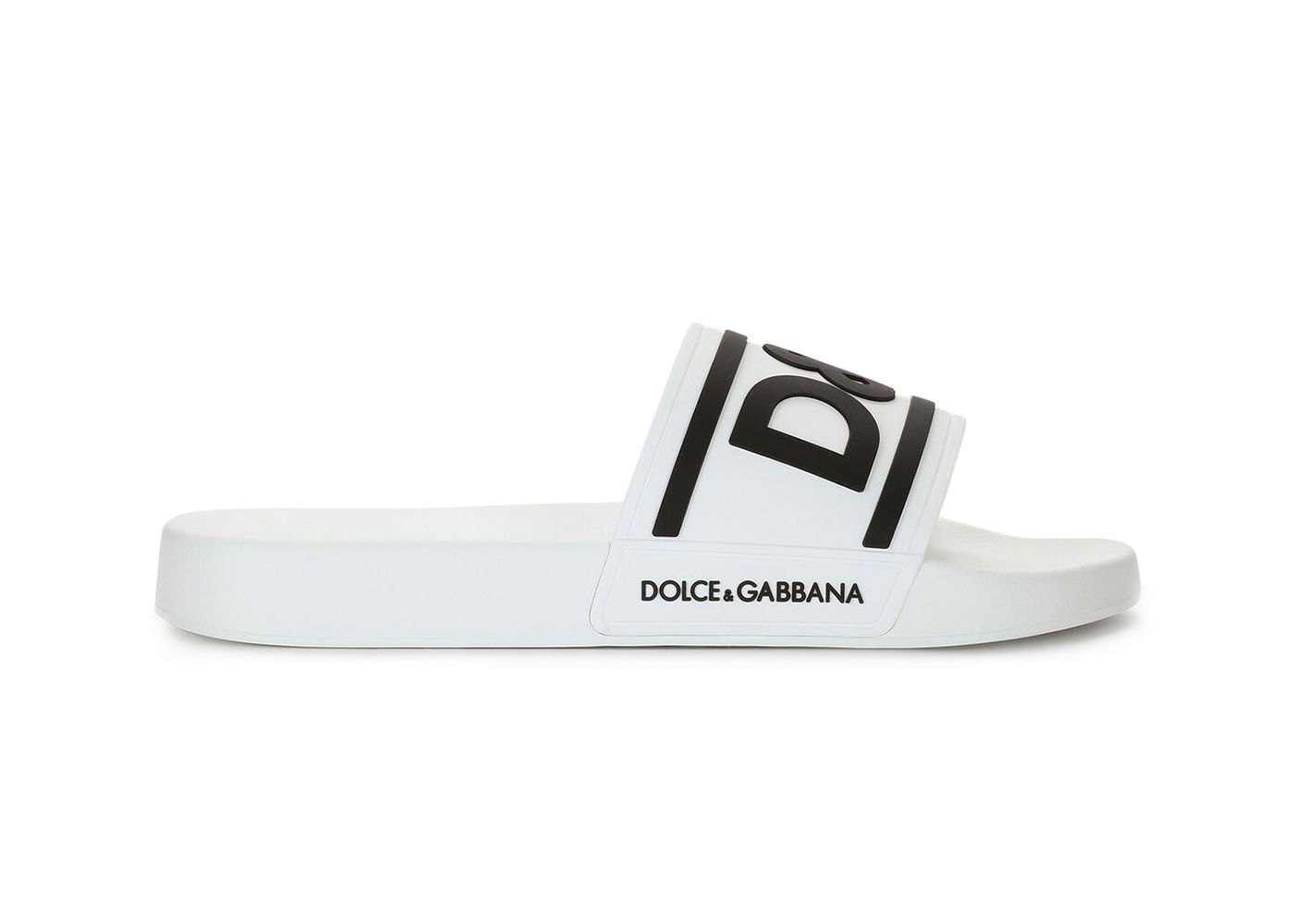 Sneakers og sko Dolce & Gabbana Beachwear Sliders DG Logo White Black Hvid | CS2072AQ85889697, 0