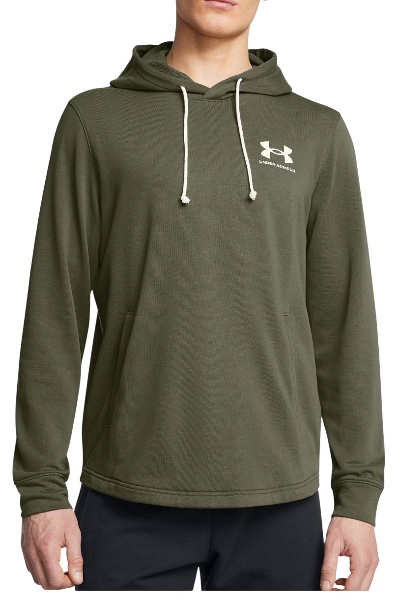 Sweatshirt Under Armour Rival Terry LC HD Hoodie Grøn | 1370401-390, 0