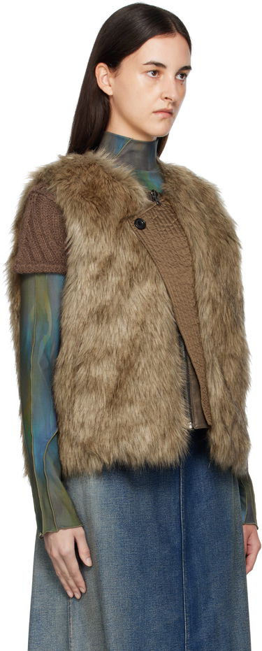 Vest Andersson Bell Andersson Bell Reversible Faux-Leather & Faux-Fur Vest Brun | awa722u, 4