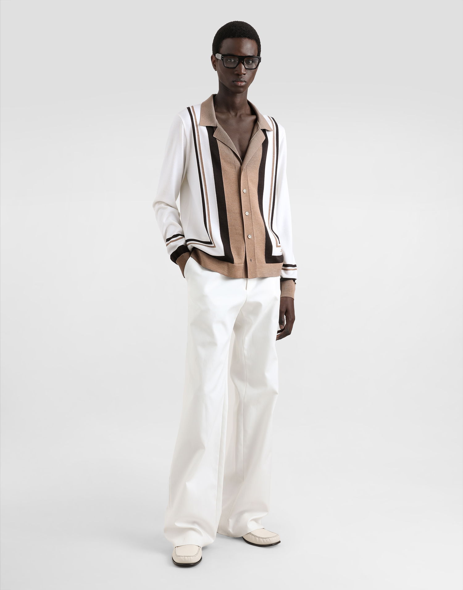 Sweater Dolce & Gabbana Dolce & Gabbana Embroidered Striped Wool Cardigan Flerfarvet | GXV35ZJFMDUW8277, 1