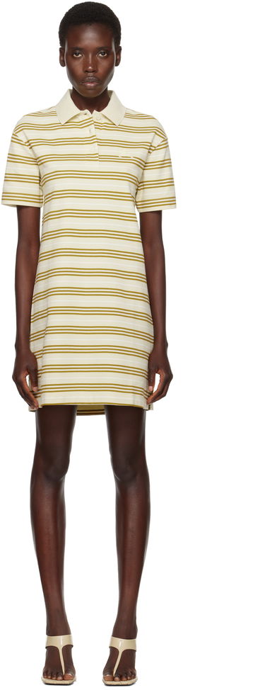 Kjole Burberry Burberry Striped Cotton Polo Minidress Gul | 8106381, 0
