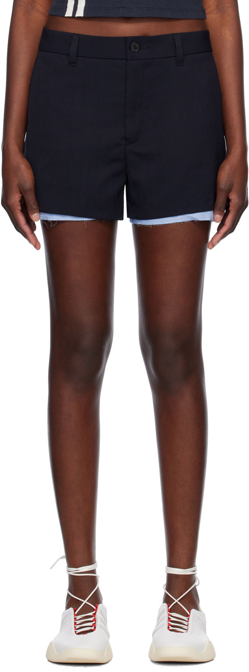 Shorts Ambush AMBUSH Layered Suit Shorts Mørkeblå | 12115378