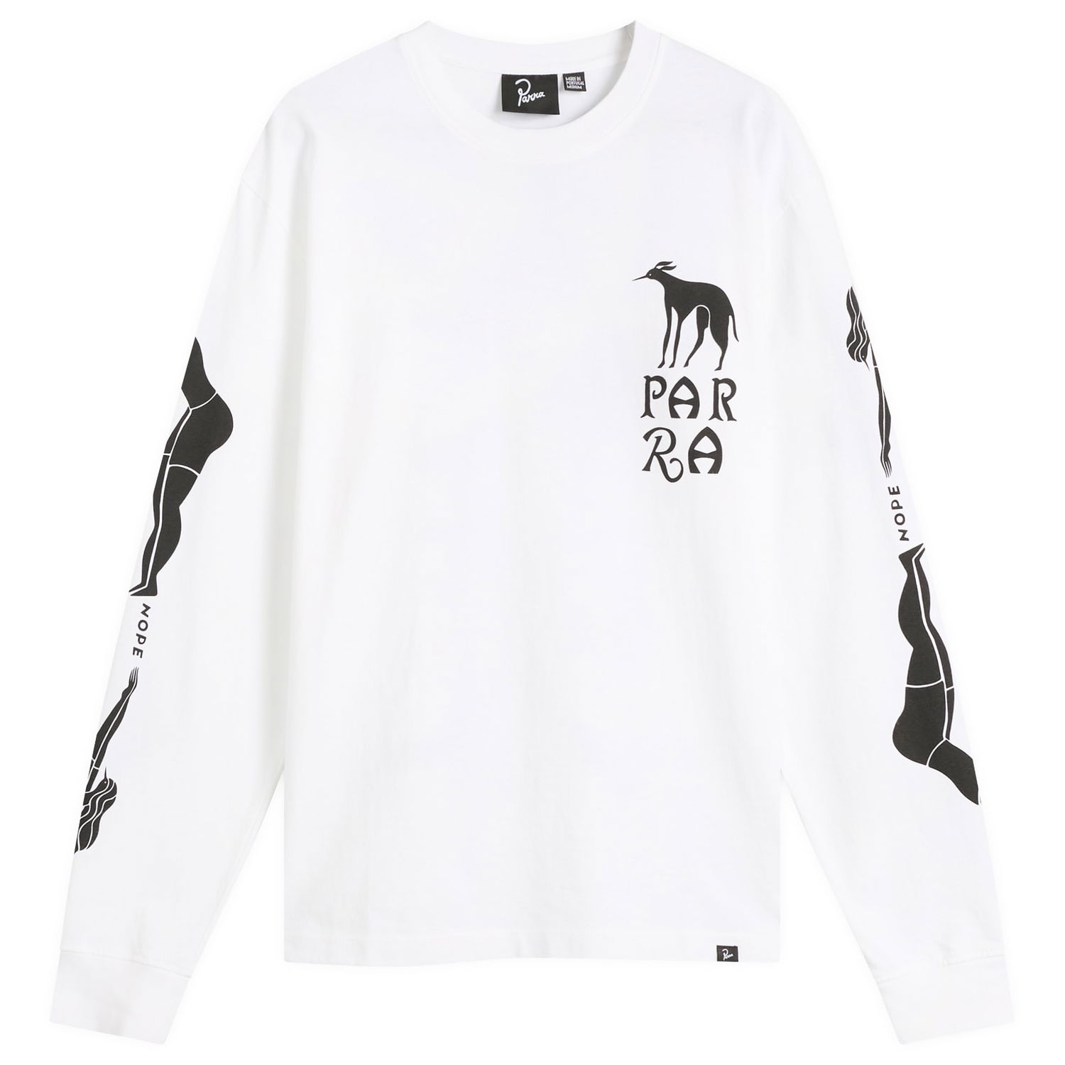 T-shirt By Parra Parra Dog Training Graphic Long Sleeve T-Shirt Hvid | 54110-WHT, 1