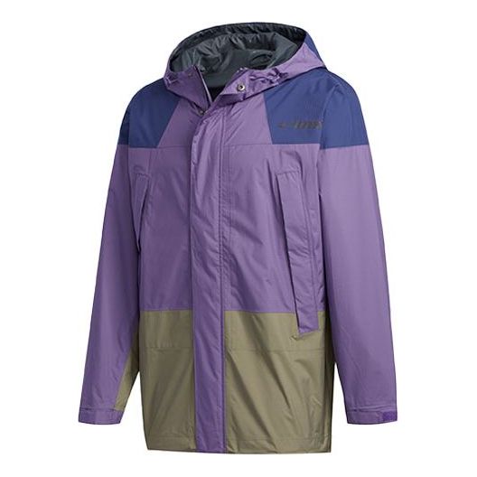 Parka adidas Performance Terrex Xplr Rain 2.5-Layer Colorblock Hooded Outdoor Jacket Lilla | FN0832, 0