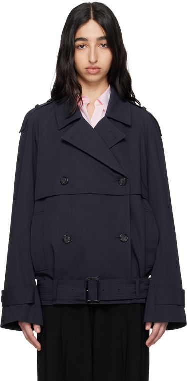 Trenchcoat TOTEME TOTEME Short Trench Jacket Mørkeblå | 252-WRO0174-FB0379, 0