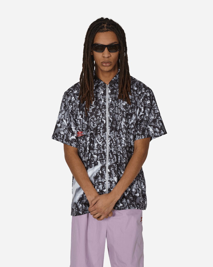 Skjorte Umbro Printed Shortsleeve Shirt White / Black Sort | UBMW065FA39 WTH0004