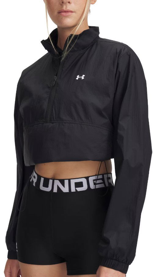 Vindjakke Under Armour Under Armour UA Rival Woven HZ Anorak Cropped Jacket Sort | 6000279-001, 0