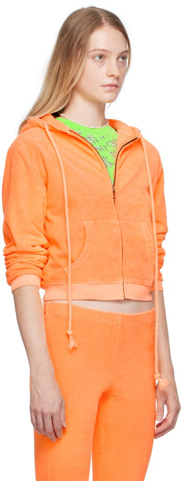 Sweatshirt ERL Cropped Zip Hoodie Orange | ERL06T110, 1