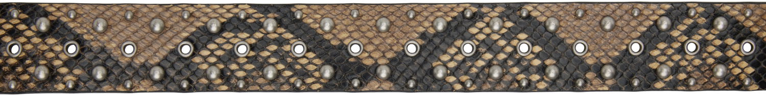 Bælter Dries Van Noten Dries Van Noten Studded & Eyelet Leather Belt Brun | 251-011400-359, 1