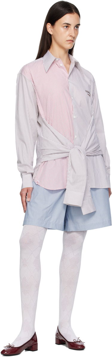 Skjorte Charles Jeffrey Loverboy Charles Jeffrey LOVERBOY Long Sleeve Striped Split-Panel Tie-Front Button-Up Shirt Flerfarvet | 52070402, 3