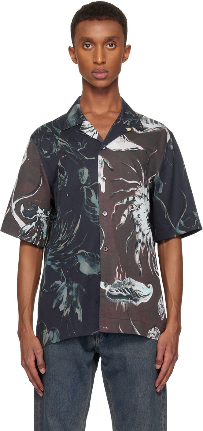 Skjorte Paul Smith Paul Smith Mixed Panel Thistleberry Print Shirt Flerfarvet | M1R-905UM-N02517-47, 0