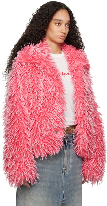 Jakke ERL ERL Varsity Faux-Fur Jacket Lyserød | ERL10J001, 1