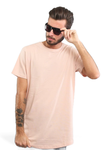 T-shirt Urban Classics Shaped Long Tee Lyserød | TB638 pink