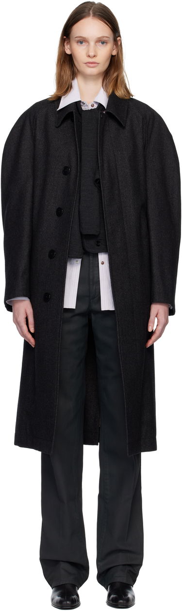 Frakker LEMAIRE Raglan Sleeve Coat Sort | CO1122 LF1319, 0