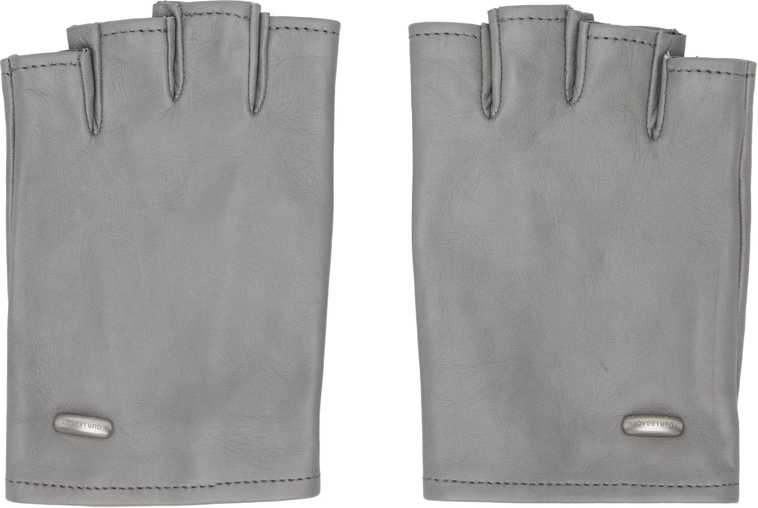 Handsker OUR LEGACY Our Legacy Biker Leather Fingerless Gloves Grå | A2258BPL, 0