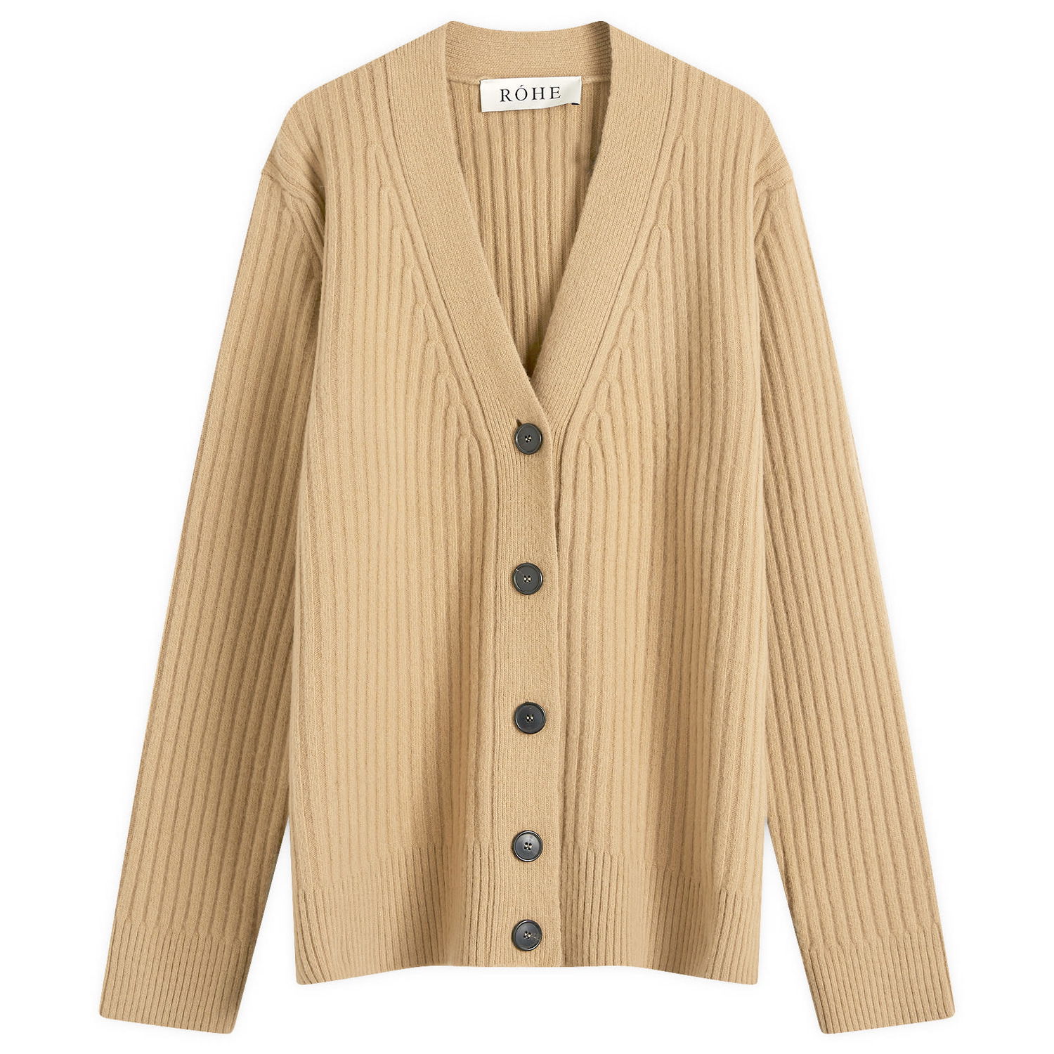 Sweater Róhe Ribbed Boiled Wool Cardigan Beige | 312-23-001-260, 0