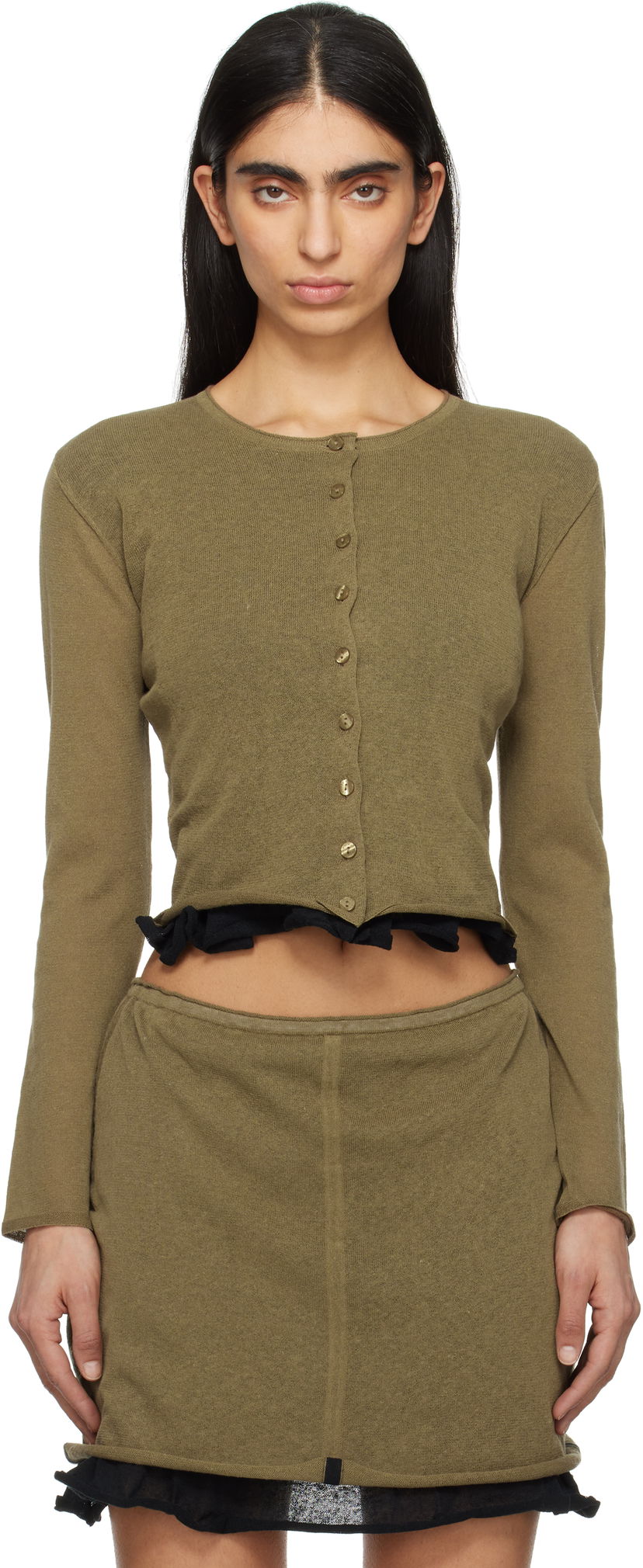 Sweater Eckhaus Latta Eckhaus Latta Veil Cardigan Grøn | 8118-EL-PS25-B -