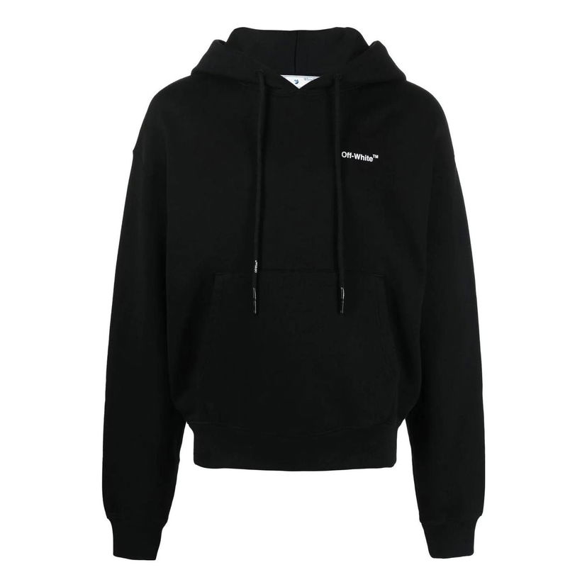 Sweatshirt Off-White Crowning Print Hoodie Sort | OMBB037C99FLE0071001
