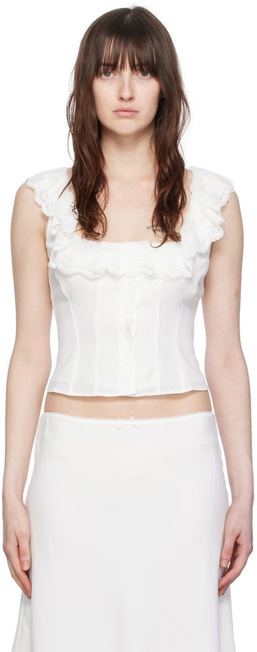 Tanktop GUIZIO Guizio Paloma Lace Tank Top Hvid | C00102W016, 0