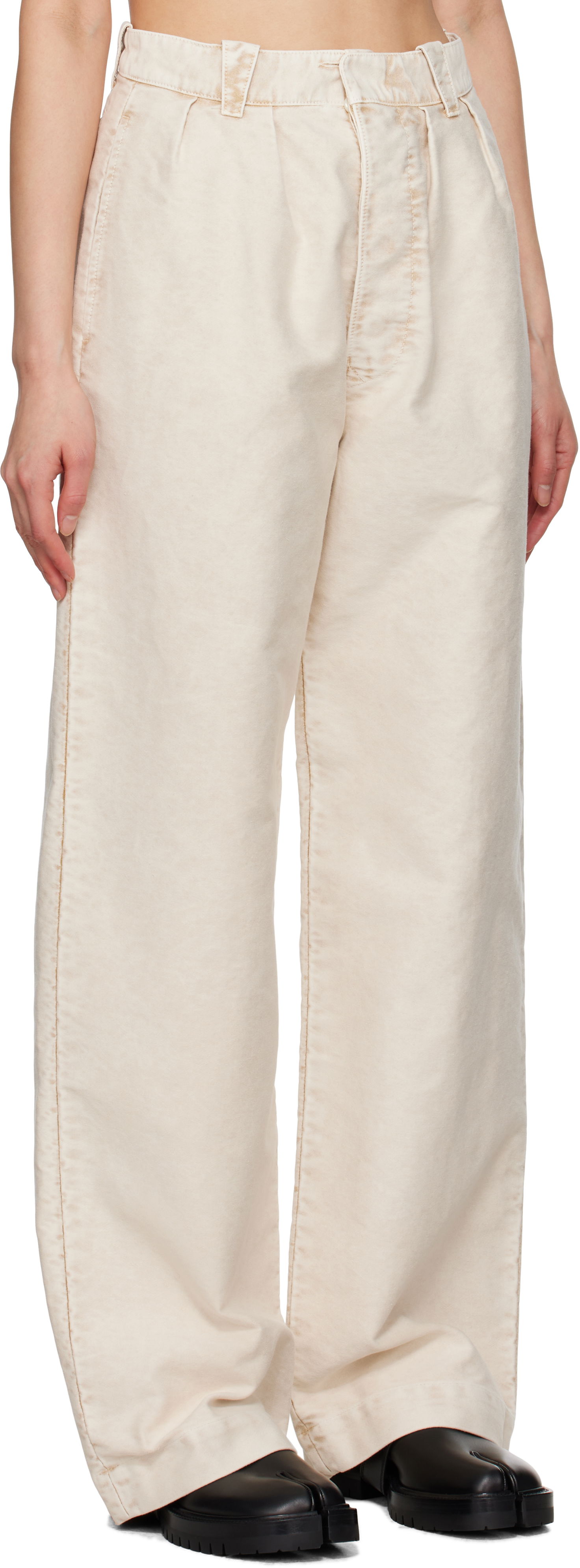 Bukser Maison Margiela Maison Margiela Wide-Leg Trousers Beige | S51KA0600 S76543, 1