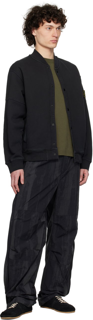 Bomberjakke Stone Island Stone Island Diagonal Fleece Old Effect Bomber Jacket Sort | K1S15 6100034 S0045, 4