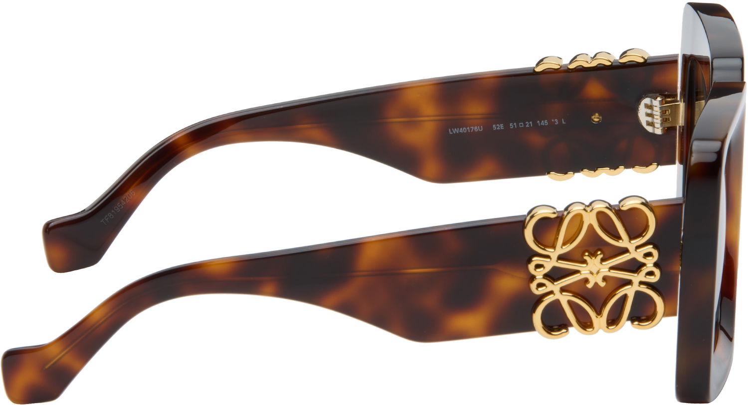 Solbriller Loewe Beveled Square Maxi Anagram Sunglasses Brun | LW40176U@5152E 840126866049, 1