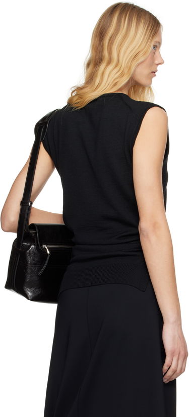 Sweater LEMAIRE Lemaire Trompe L'oeil Sleeveless Tie-Waist Sweater Sort | TO1323 LK087, 2