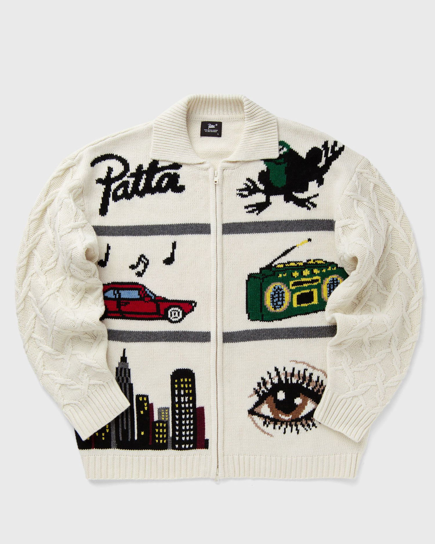 Sweater Patta Perfect Day Full-Zip Knitted Cardigan with Graphic Motifs and Cable Knit Sleeves Flerfarvet | POC-AW25-7010-391-0006-212, 1