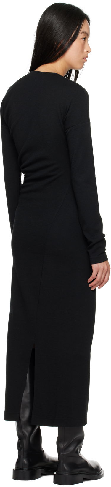Kjole TOTEME TOTEME Women's Twisted Jersey Midi Dress Sort | 244-WRD824-FB0294, 2