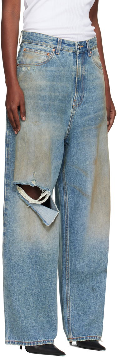 Jeans VETEMENTS Vetements Distressed Baggy Jeans Blå | UH76DP180LD, 4
