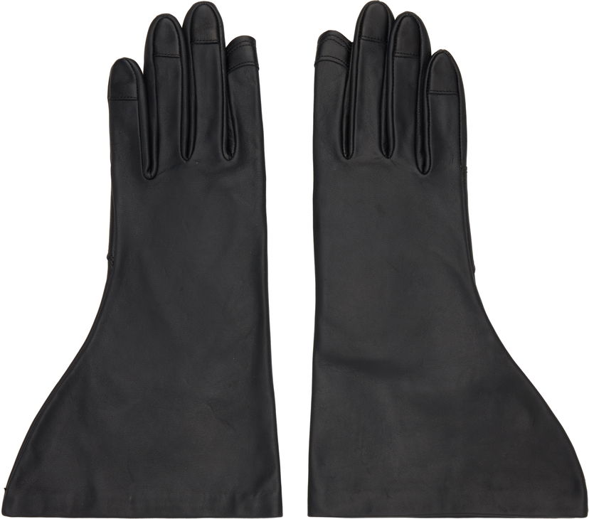 Handsker Rick Owens Rick Owens Concordians Gleam Long Leather Gloves Sort | RR02E1452 LNV
