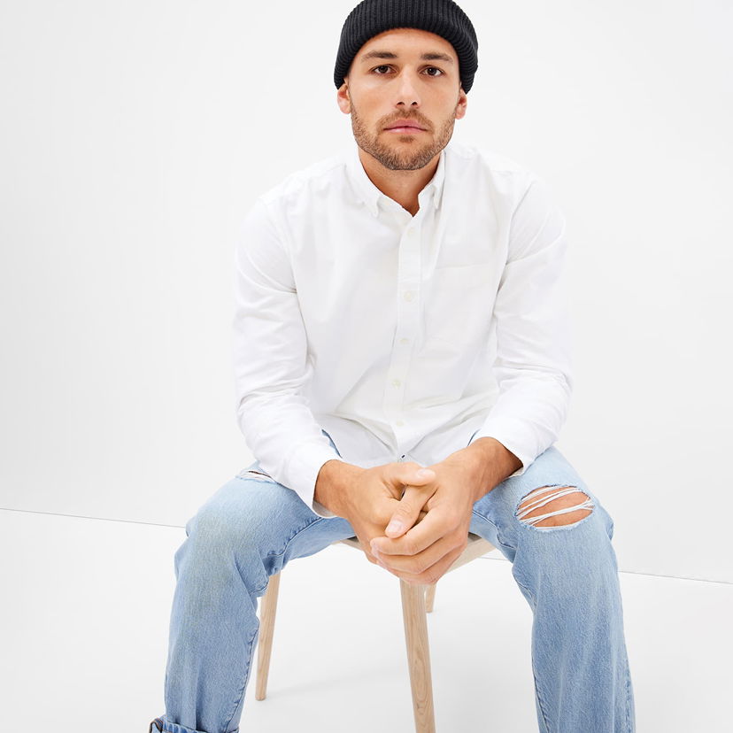 Skjorte GAP Shirt Stardard Oxford Shirt White M Hvid | 422488-04