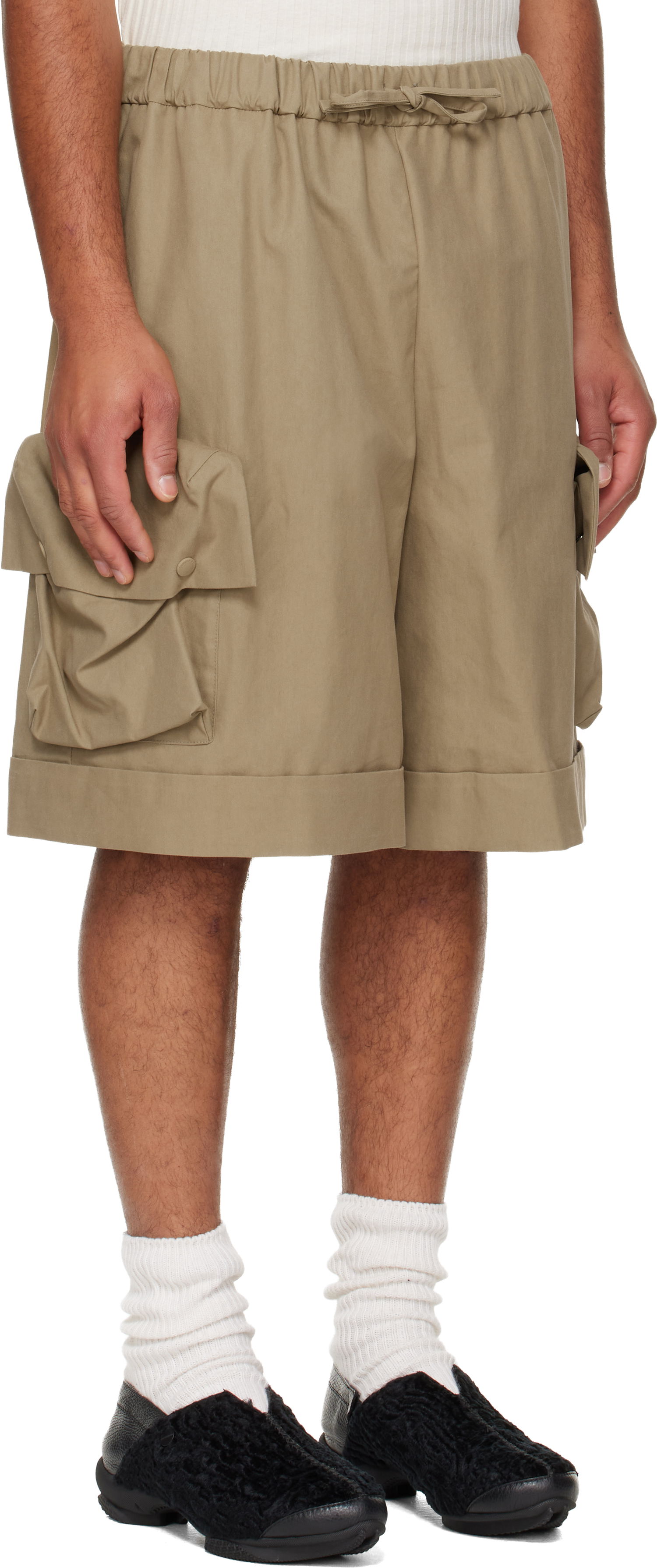 Shorts Simone Rocha Simone Rocha Multi Pocket Drawstring Cargo Shorts Beige | 4172 1267, 1