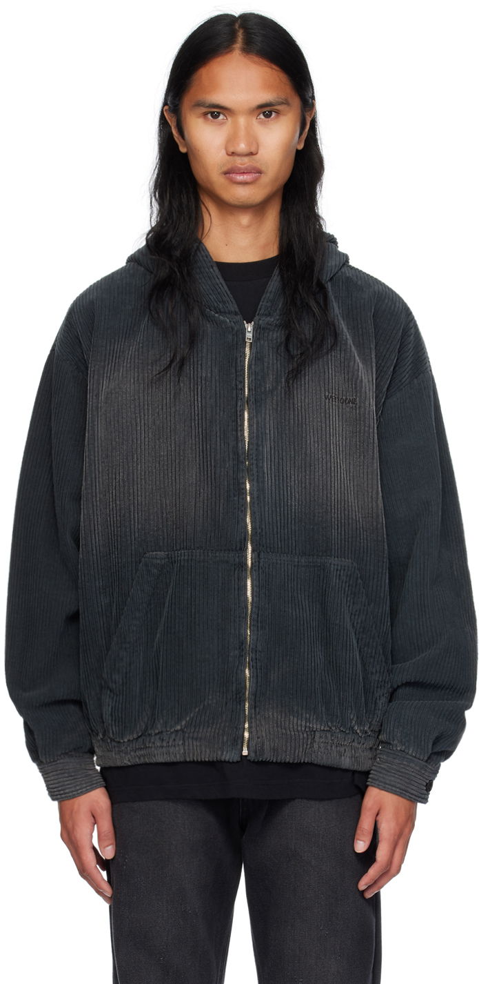 Sweatshirt We11done Washed Zip Hoodie Sort | WD-JP2-24-085-M-GY, 0
