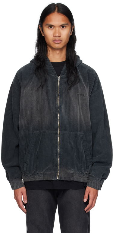 Sweatshirt We11done Washed Zip Hoodie Sort | WD-JP2-24-085-M-GY, 0