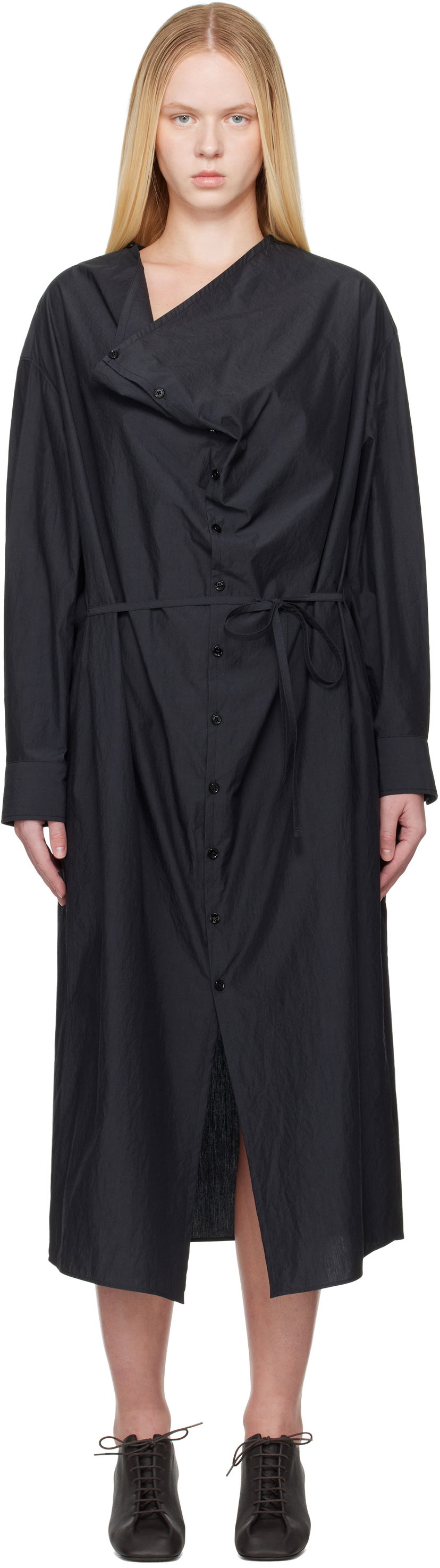Kjole LEMAIRE Lemaire Soft Collar Midi Dress Sort | DR1099 LF1399