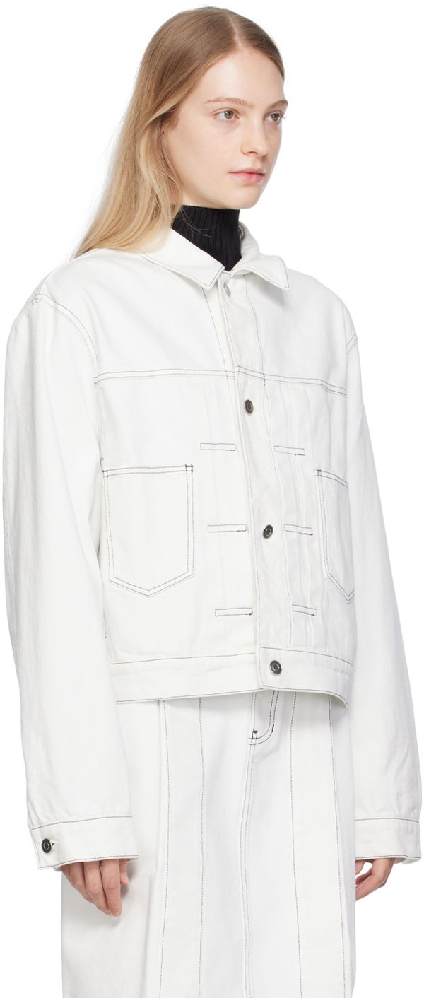 Jakke We11done We11done Tucked Denim Jacket Hvid | WD-DJ3-23-338-M-IC, 1