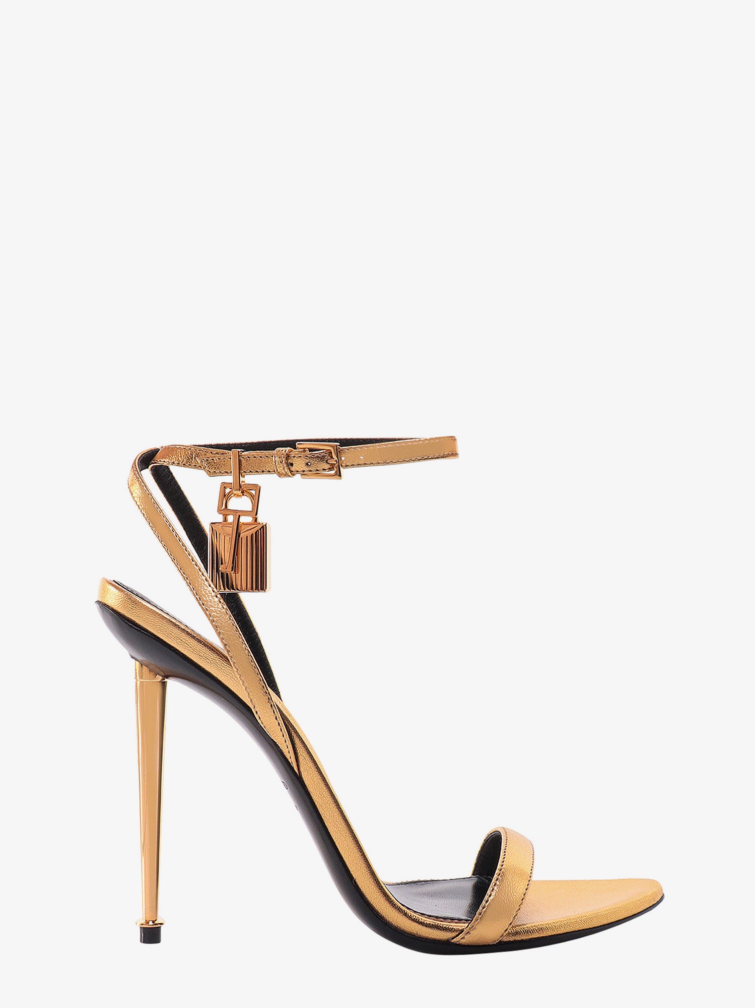 Sneakers og sko Tom Ford Metallic Leather Padlock Sandals Metalisk | W2272LSP014G1Y004, 0