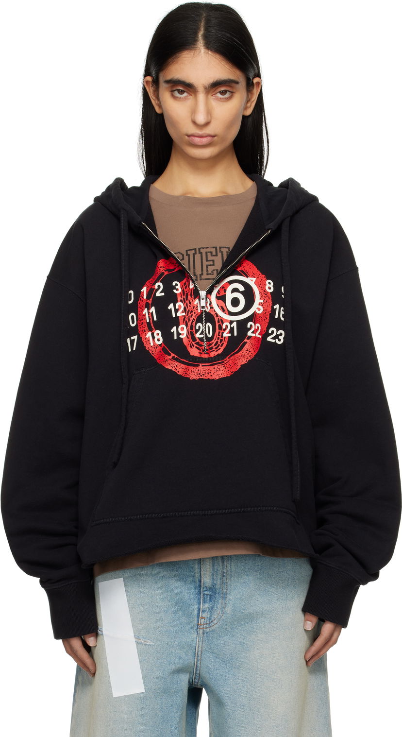 Sweatshirt Maison Margiela MM6 Maison Margiela Lunar New Year Capsule Zip-Up Hoodie Sort | S62GU0136 M25014