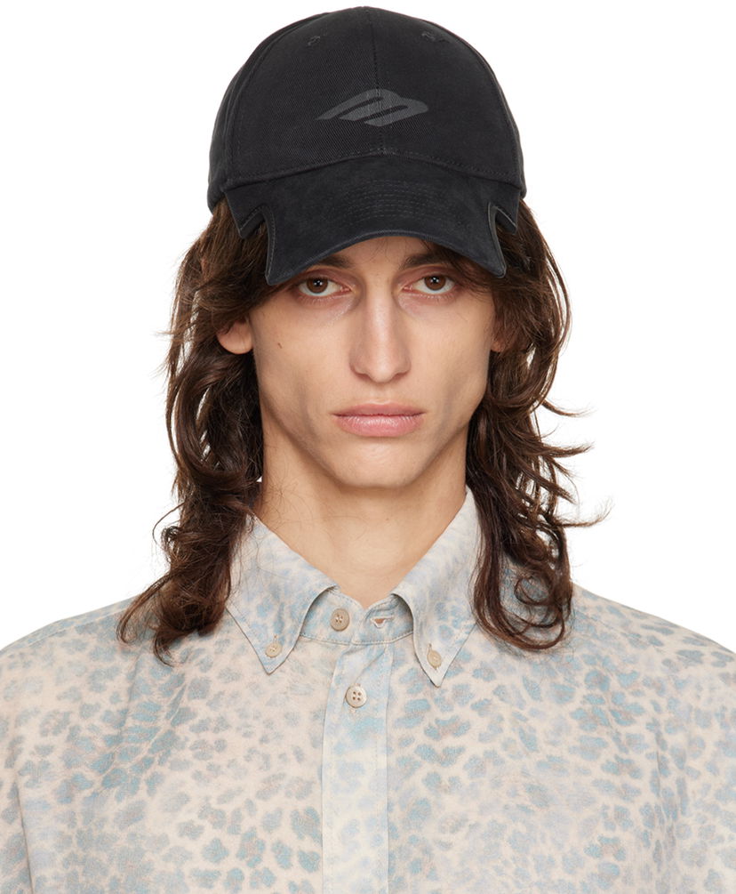 Kasket Balenciaga Stencil Cap Sort | 794887410B2