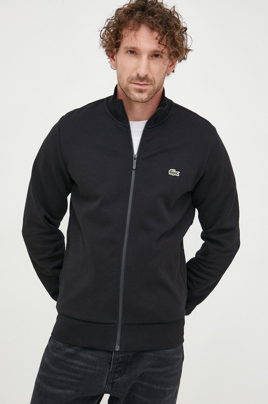 Sweatshirt Lacoste Brushed Fleece Zippered Sweatshirt Sort | SH9622, 0