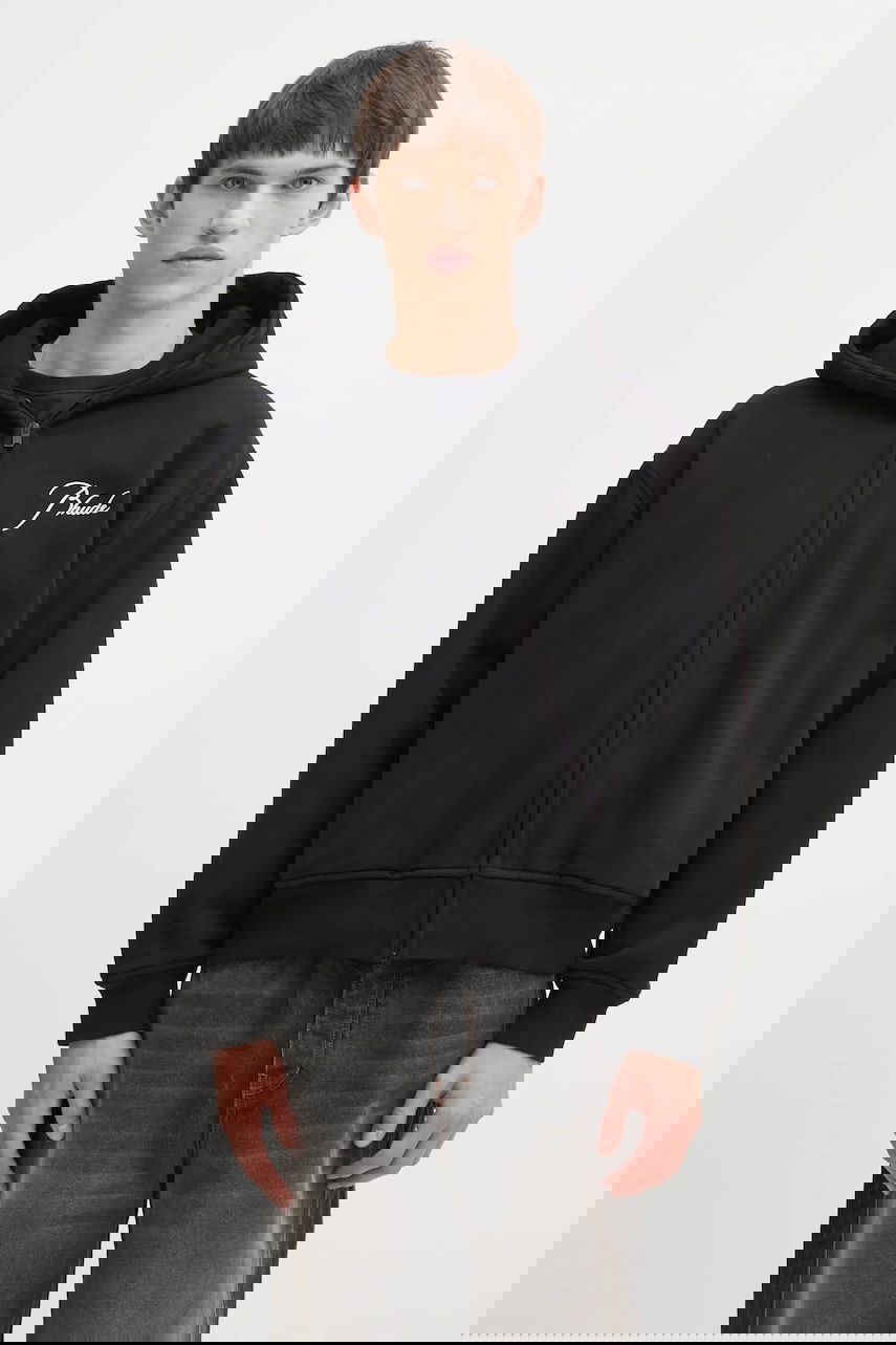 Sweatshirt Rhude RHUDE Classique Zip-Up Hooded Hoodie with Embroidered Logo Sort | RHFW25HO05012, 0