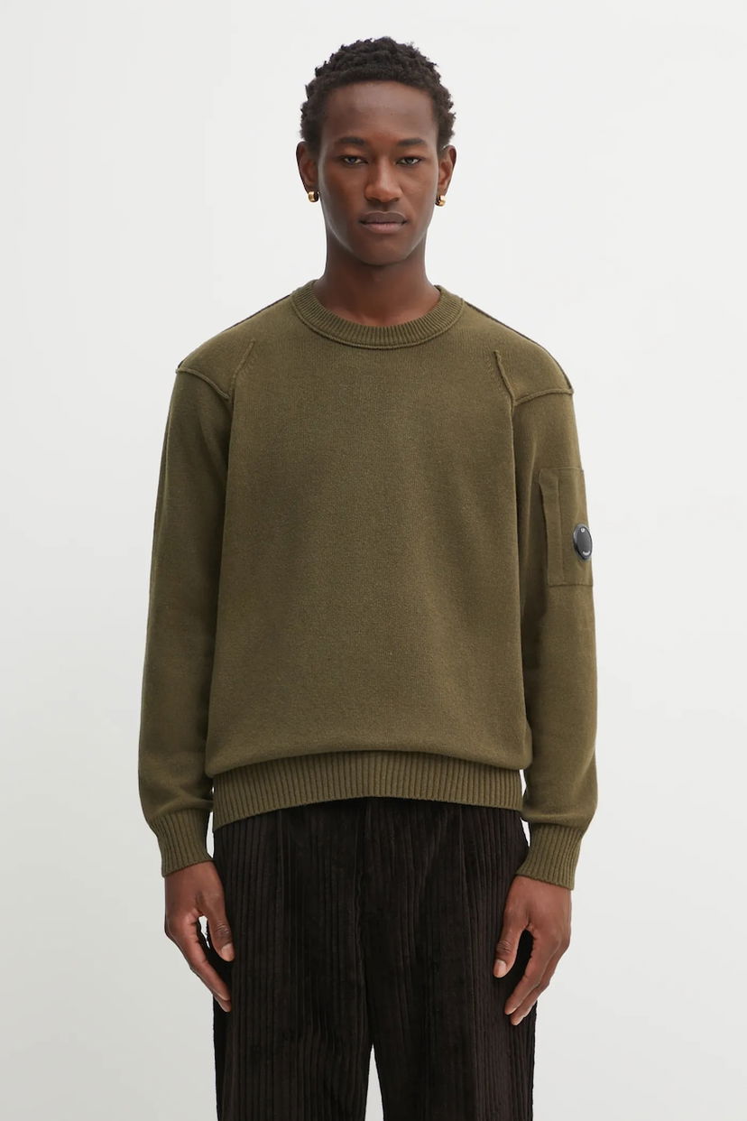 Sweater C.P. Company C.P. Company Wool Blend Sweater Grøn | RFCMKN707A110149A