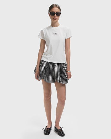 Nederdel GANNI Crinkled Taffeta Gingham Mini Bubble Skirt Sort | W0465-099, 2
